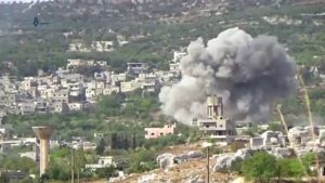 Airstrike in Bidama, west of Idlib