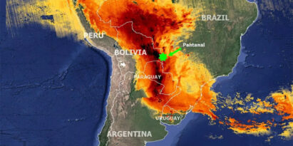 Kohlenmonoxid (CO) durch Brände über Brasilien